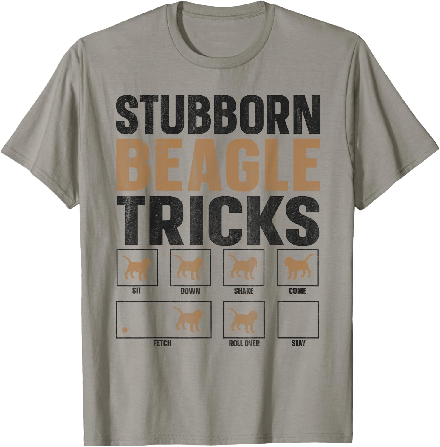 Funny Dog Stubborn Tricks Beagle Owner Women Kids T-Shirt - T-Shirt | Sand