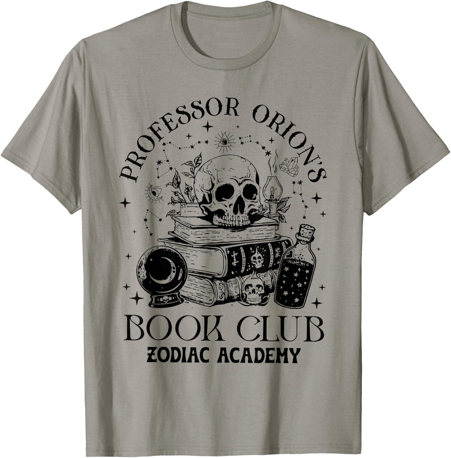 Professor Orions Book Club Halloween Skull Book Lover T-Shirt - T-Shirt | Sand