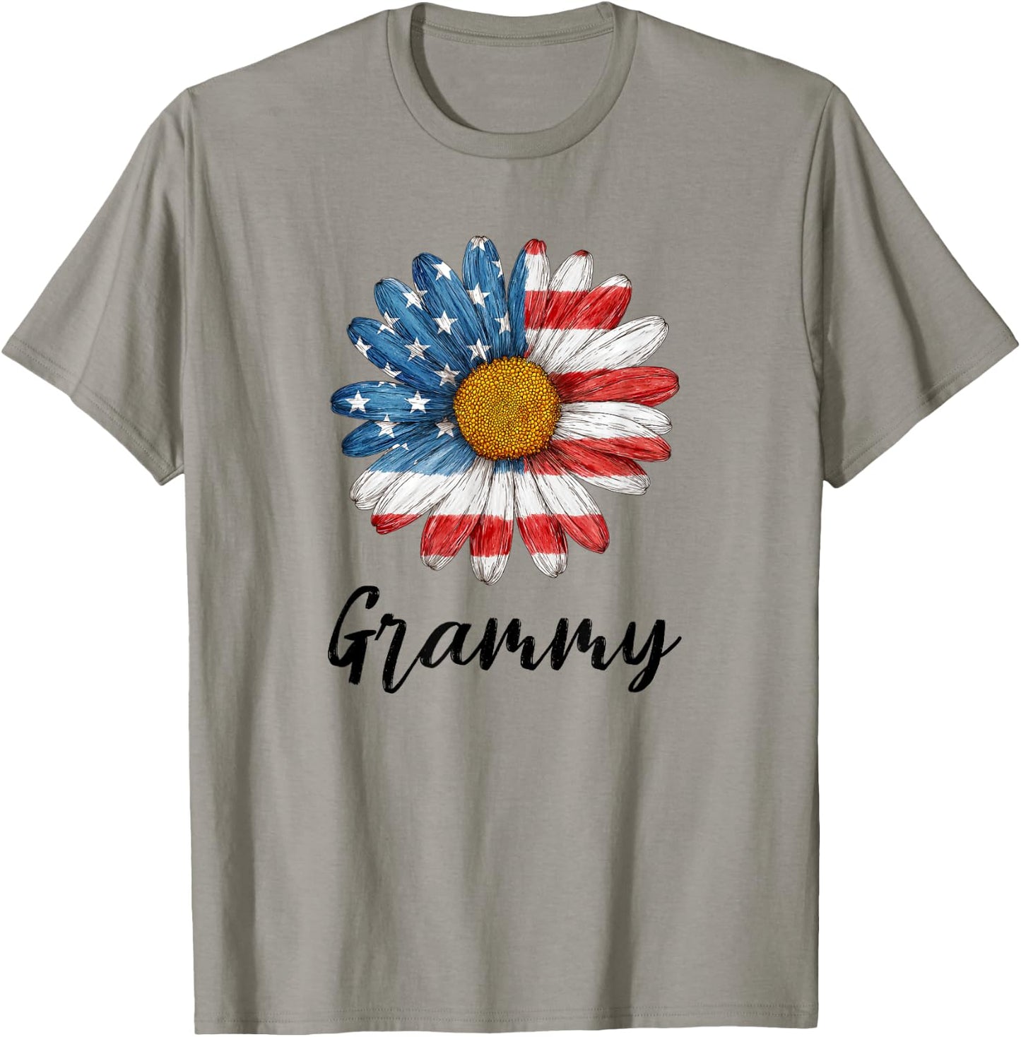 Grammy Patriotic 4th of July Retro Trendy Flower Grandma T-Shirt - T-Shirt | Sand