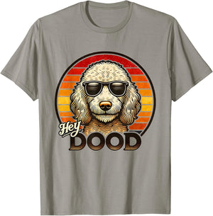 Hey Dood Cute Funny Vintage Retro Dog Goldendoodle Gift T-Shirt - T-Shirt | Sand