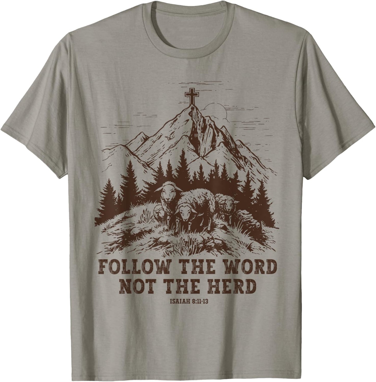 Sheep Follow The Word Not The Herd T-Shirt - T-Shirt | Sand