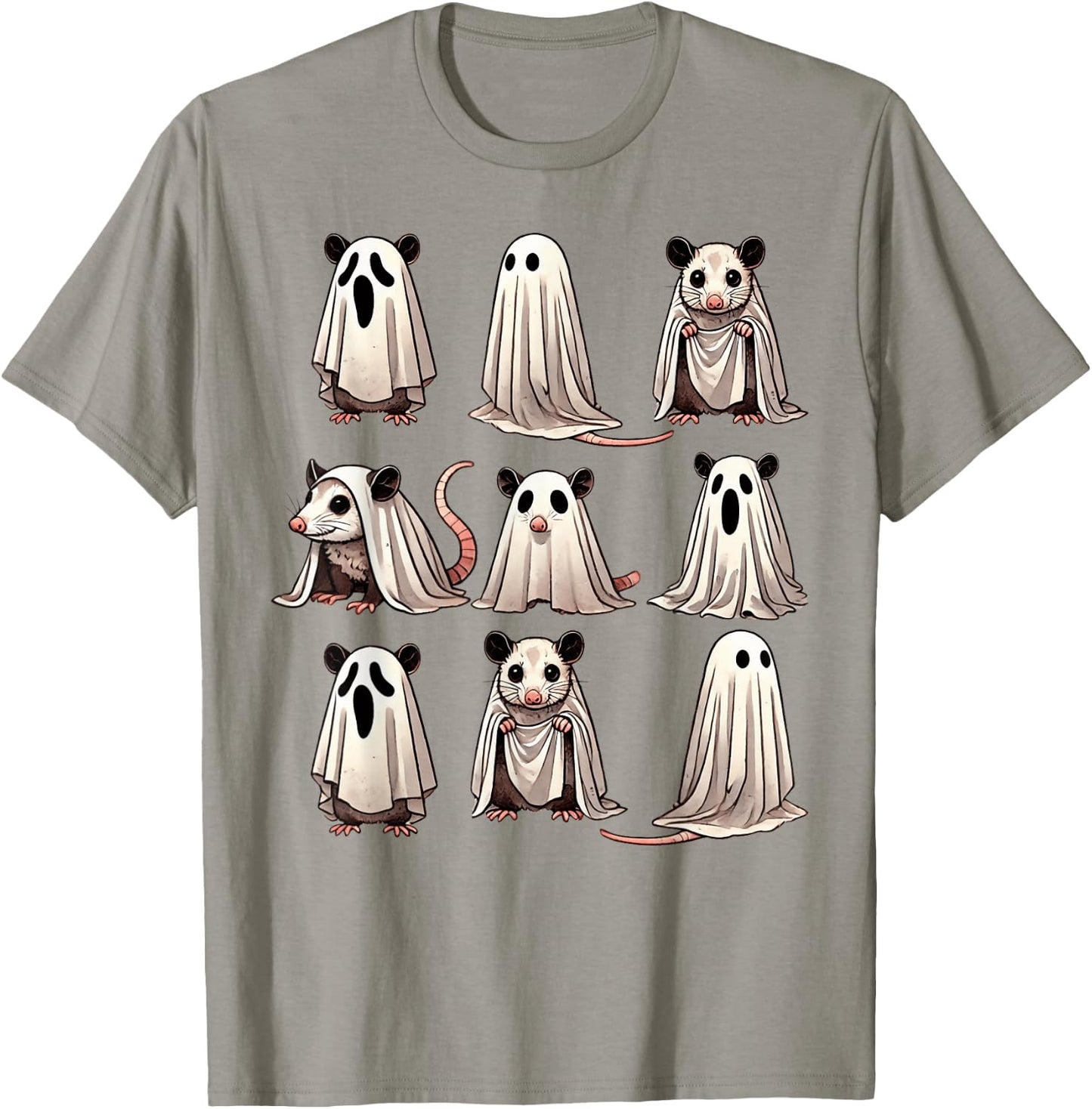 Cute Ghost Opossum Funny Halloween Outfit Costumes Opossum T-Shirt - T-Shirt | Sand