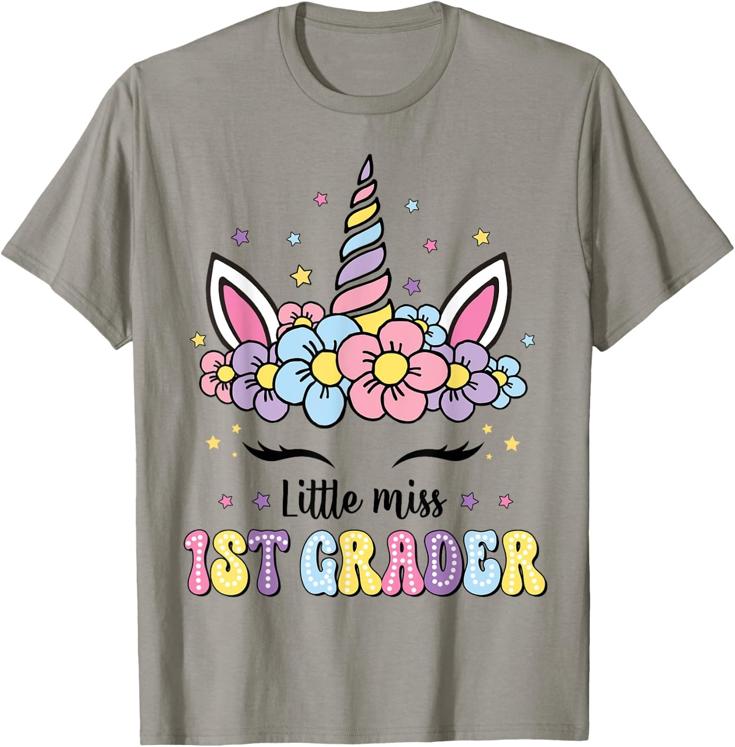 Little Miss 1st Grade Grader Hello First Day Of School Girls T-Shirt - T-Shirt | Sand