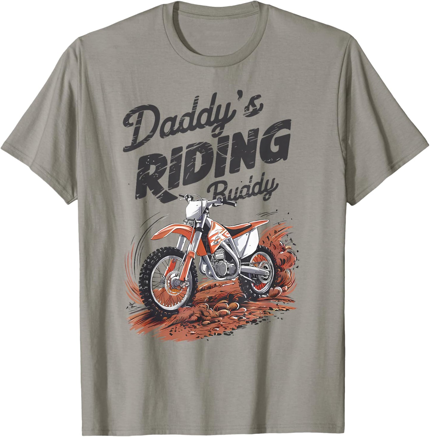 Daddy's Riding Buddy Retro Dirt Bike Dad And Me Boy Kids T-Shirt - T-Shirt | Sand