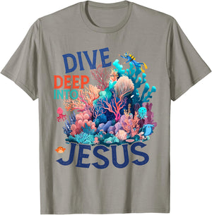 Dive Deep Into Jesus VBS 2024 Scuba Diving Underwater T-Shirt - T-Shirt | Sand