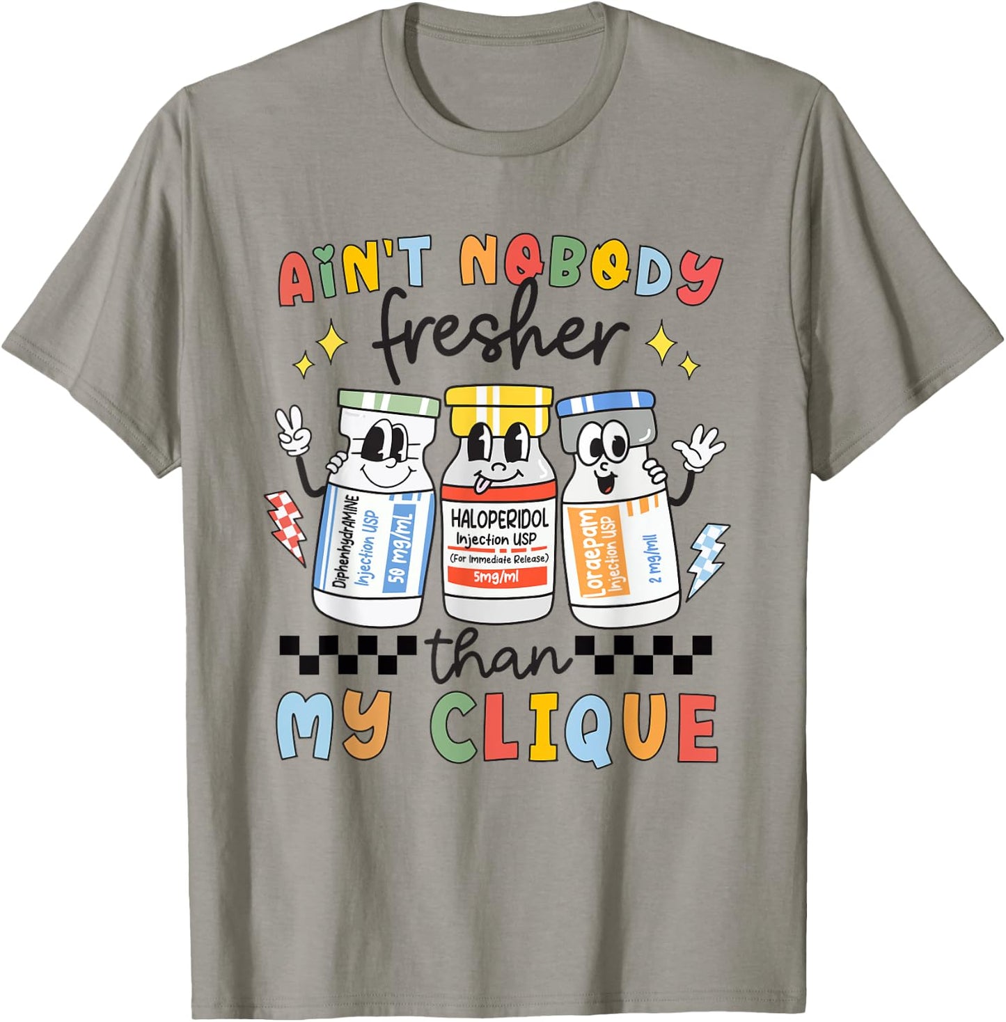B52 Nurse Benadryl Haldol Ativan Pharmacology Nurse Student T-Shirt - T-Shirt | Sand