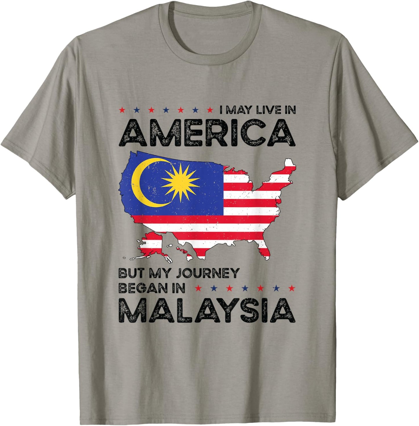 Malaysian American Patriot USA Grown Malaysia US Flag T-Shirt - T-Shirt | Sand