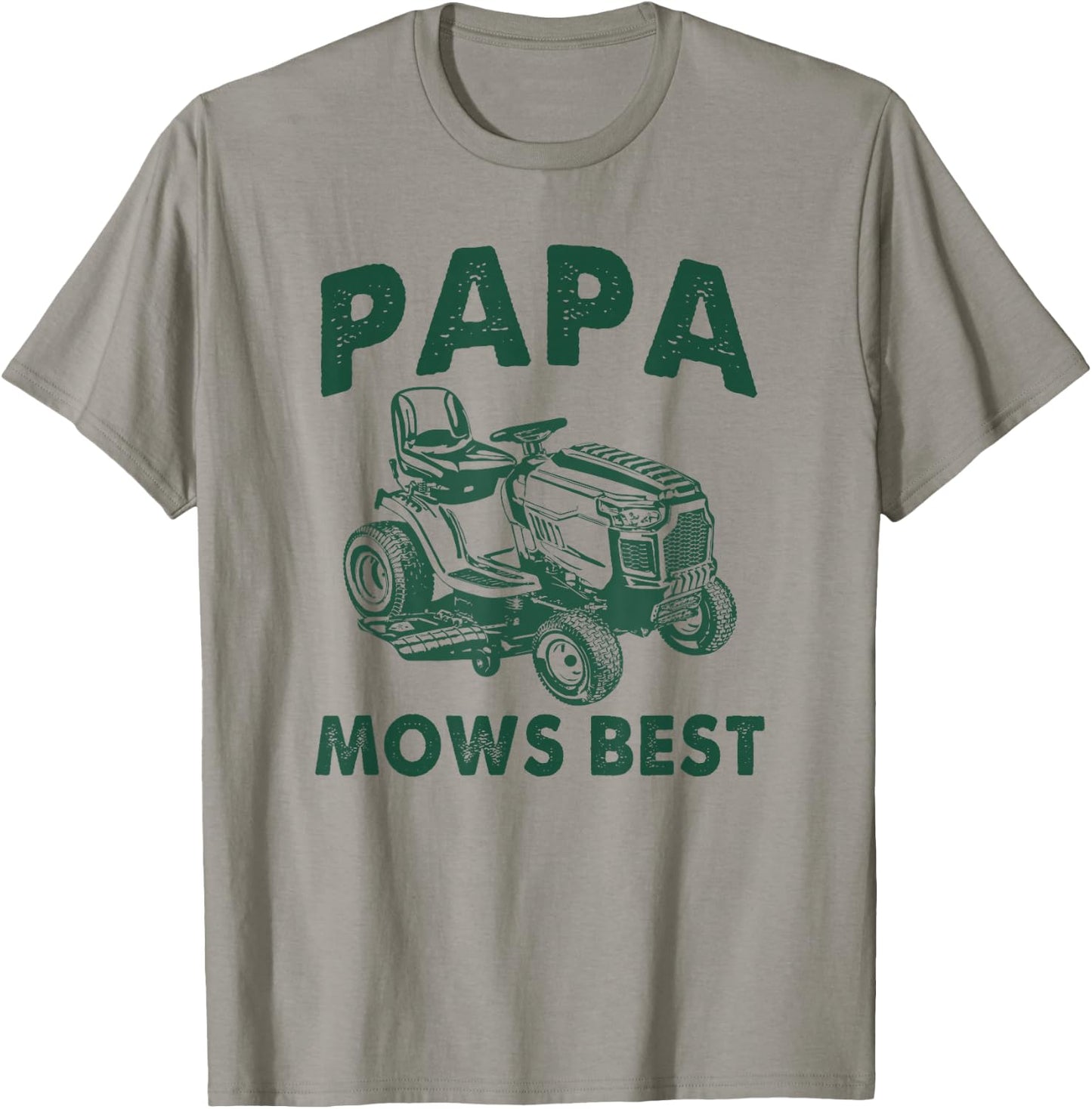 Papa Mows Best Riding Mower Retro Mowing Dad Father's Day T-Shirt - T-Shirt | Sand