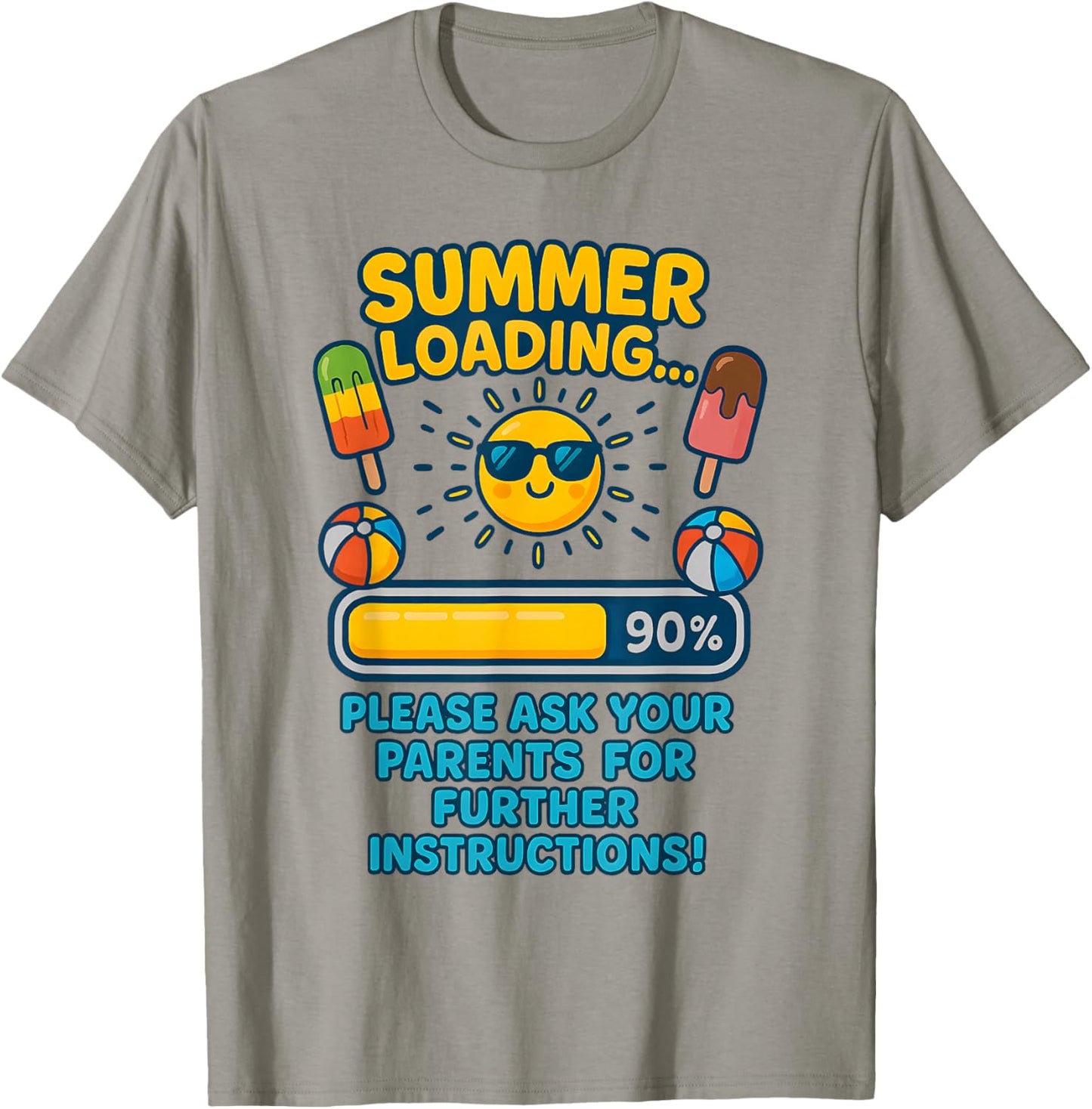 Teacher Summer School Break Vacation Loading Last Day School T-Shirt - T-Shirt | Sand