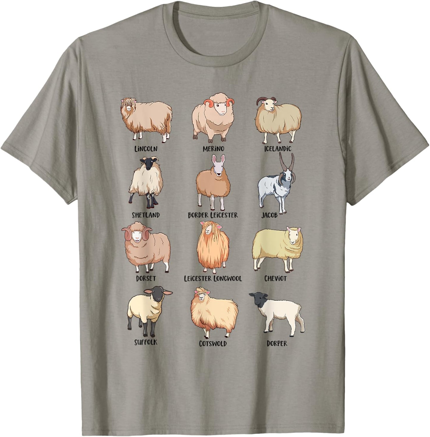 Sheep breeds - Sheep motif T-Shirt - T-Shirt | Sand