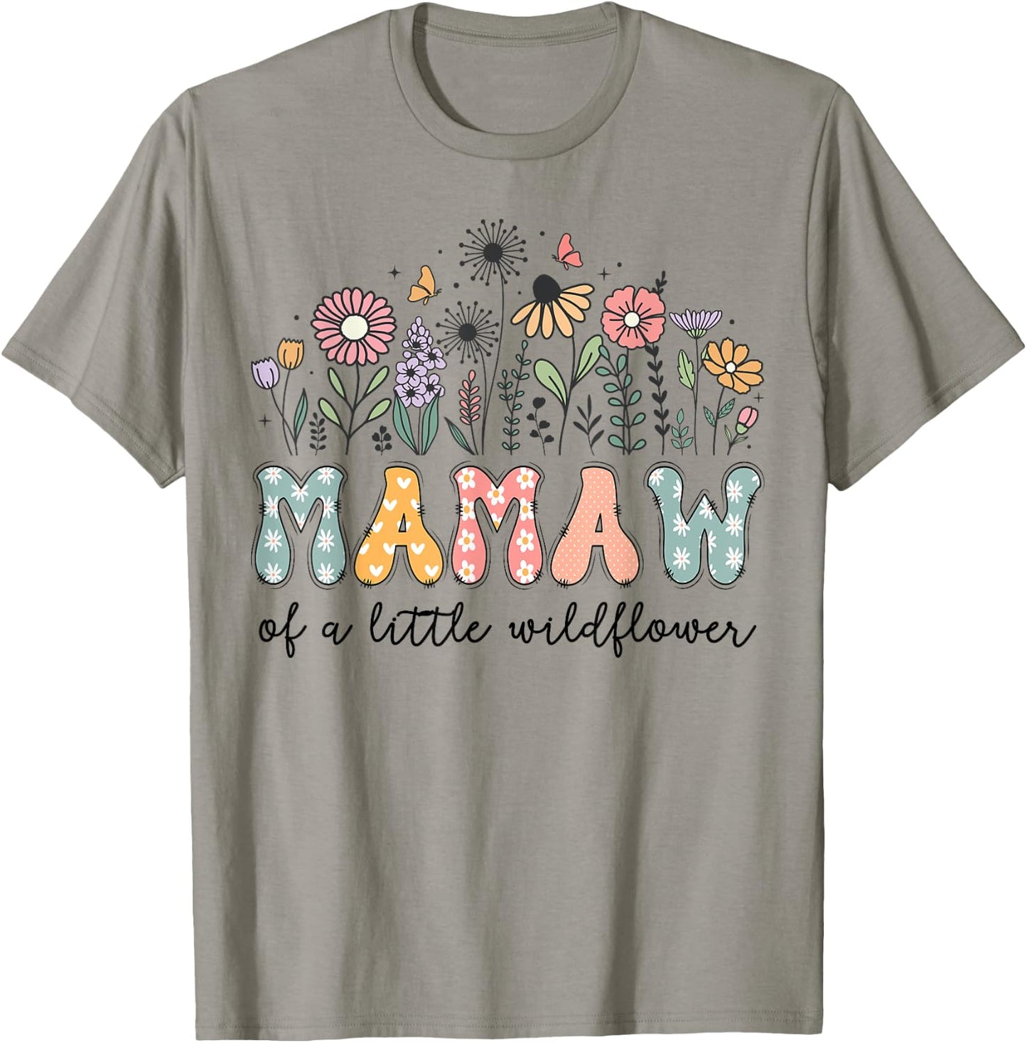 Mamaw Of The Little Wildflower Baby Birthday Party T-Shirt - T-Shirt | Sand