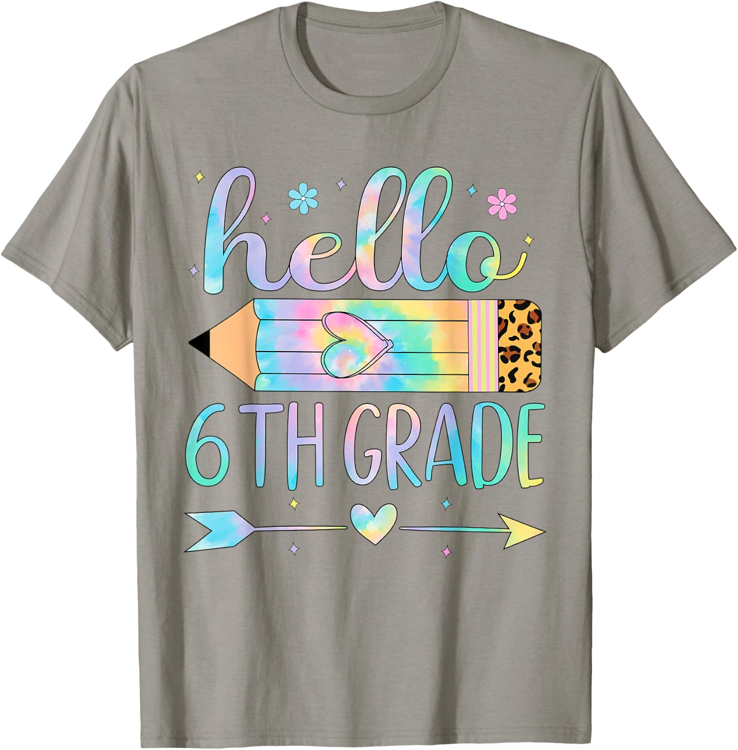 Tie Dye 6th Grade Back To School Hello Sixth Grade Teacher T-Shirt - T-Shirt | Sand