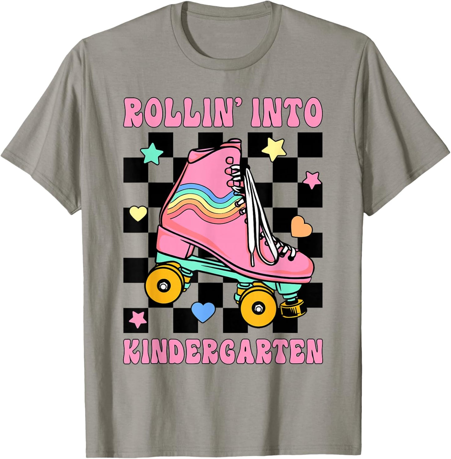 Rolling Into Kindergarten Roller Skating Girl Back To School T-Shirt - T-Shirt | Sand