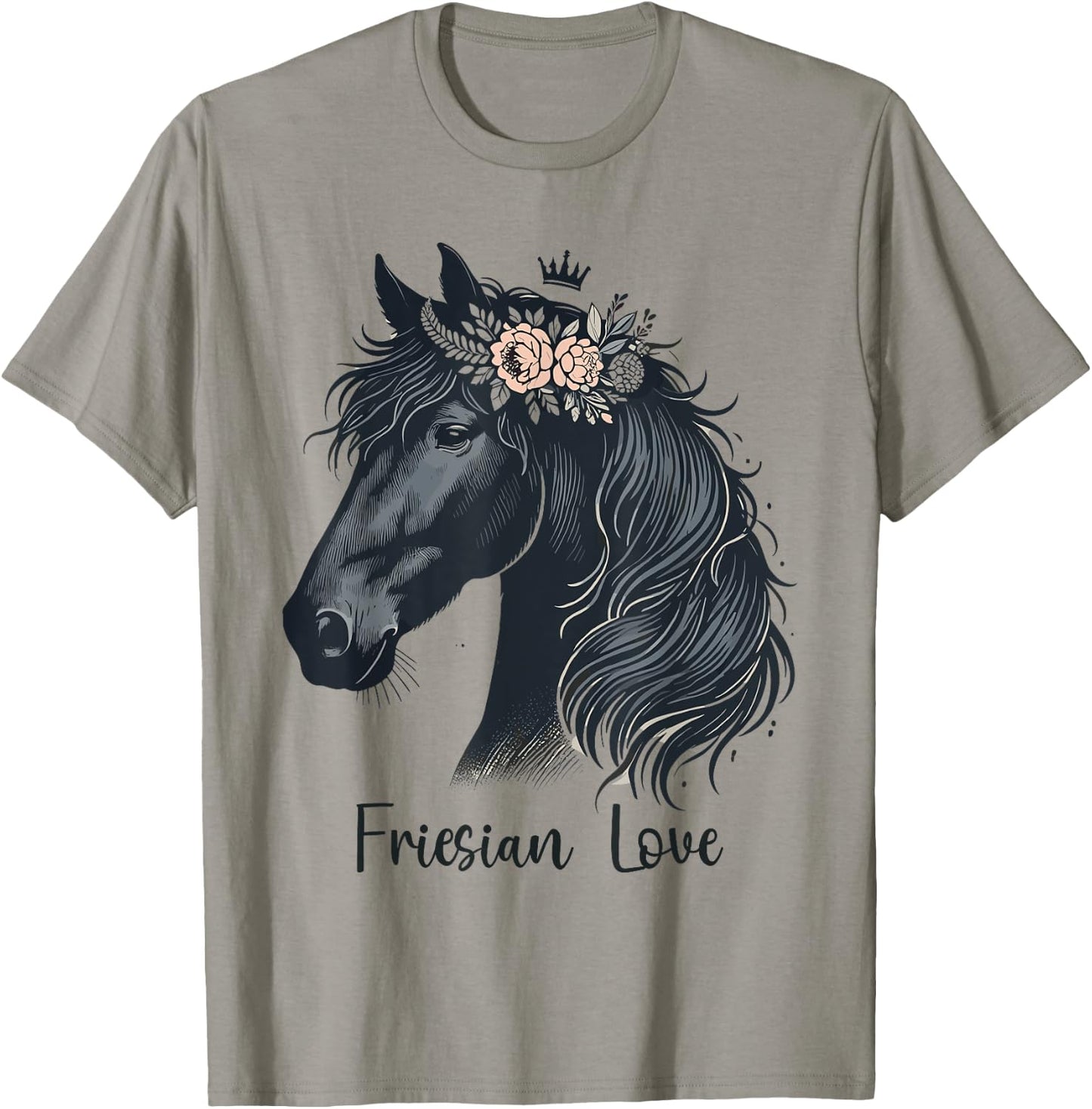 Friesian Horse Lover Majestic Friesian Horse Riding T-Shirt - T-Shirt | Sand