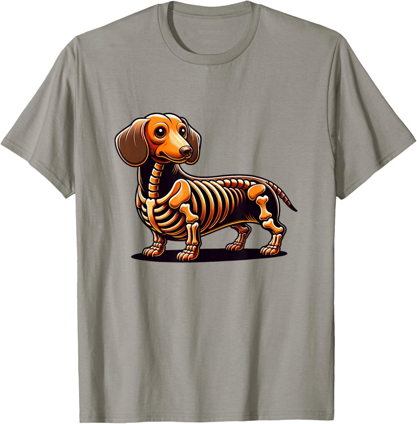 Cute Funny Skeleton Dachshund Wiener Dog Halloween T-Shirt - T-Shirt | Sand