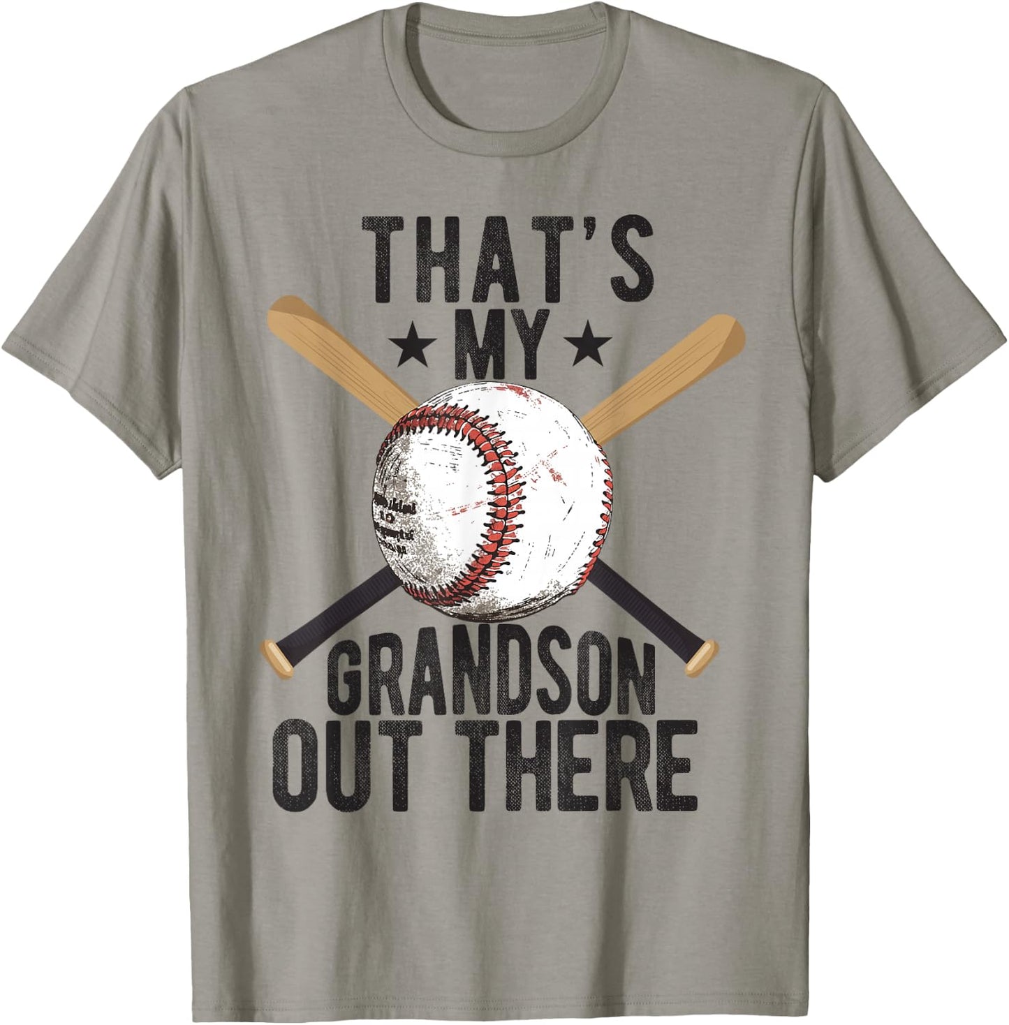 That's My Grandson Out There Baseball For Grandpa Grandma T-Shirt - T-Shirt | Sand