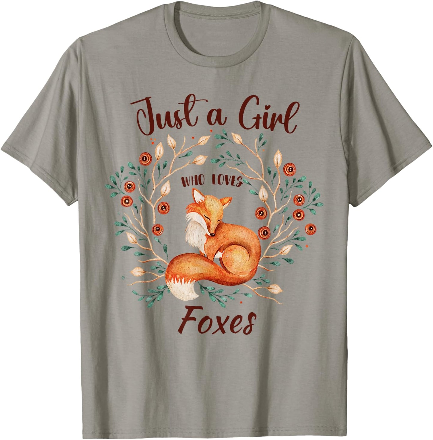 Just a Girl Who Loves Foxes for Girls Wild Animals Women T-Shirt - T-Shirt | Sand