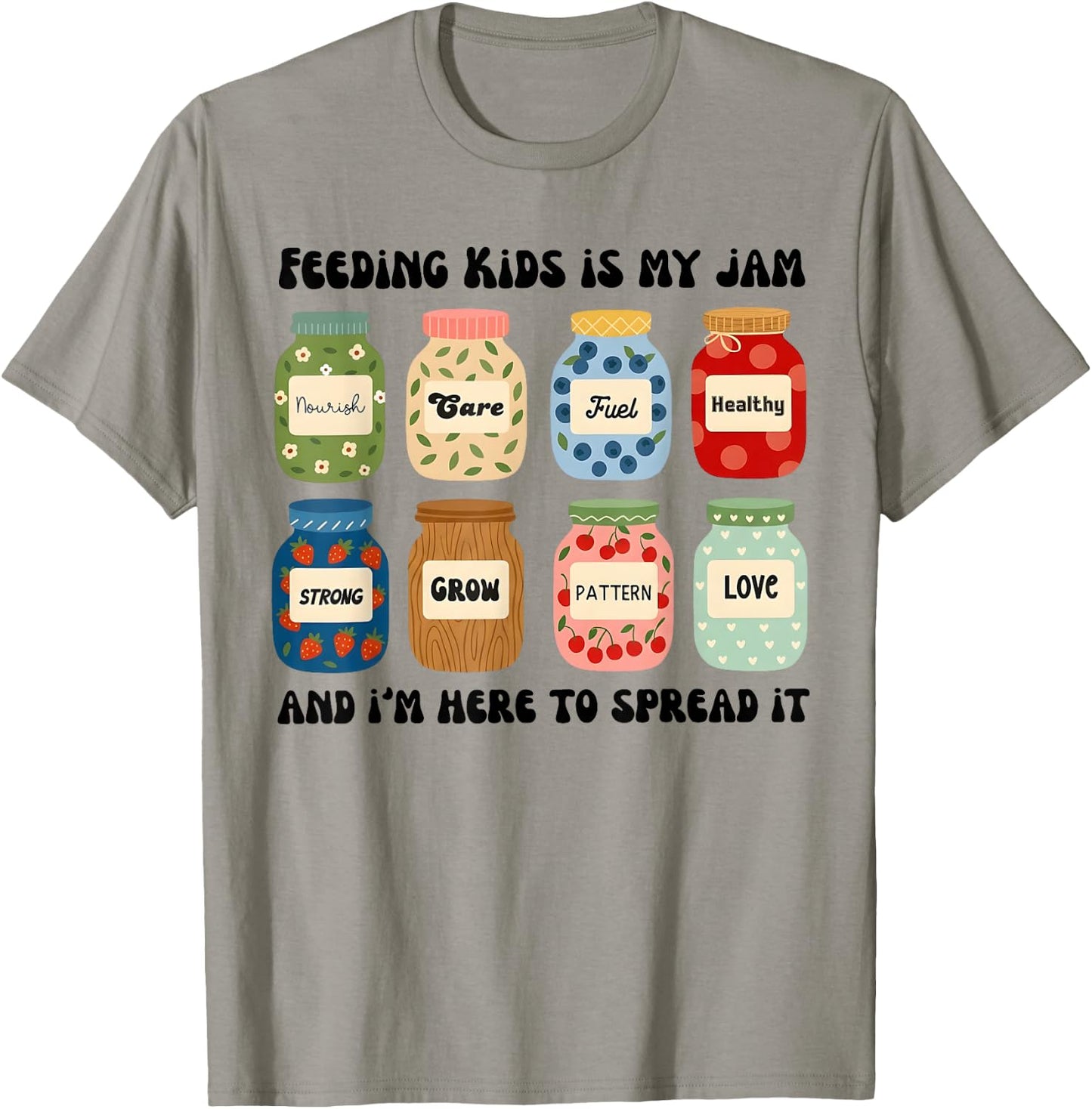 Feeding Kids is My Jam Funny Lunch Lady Cafeteria Worker T-Shirt - T-Shirt | Sand