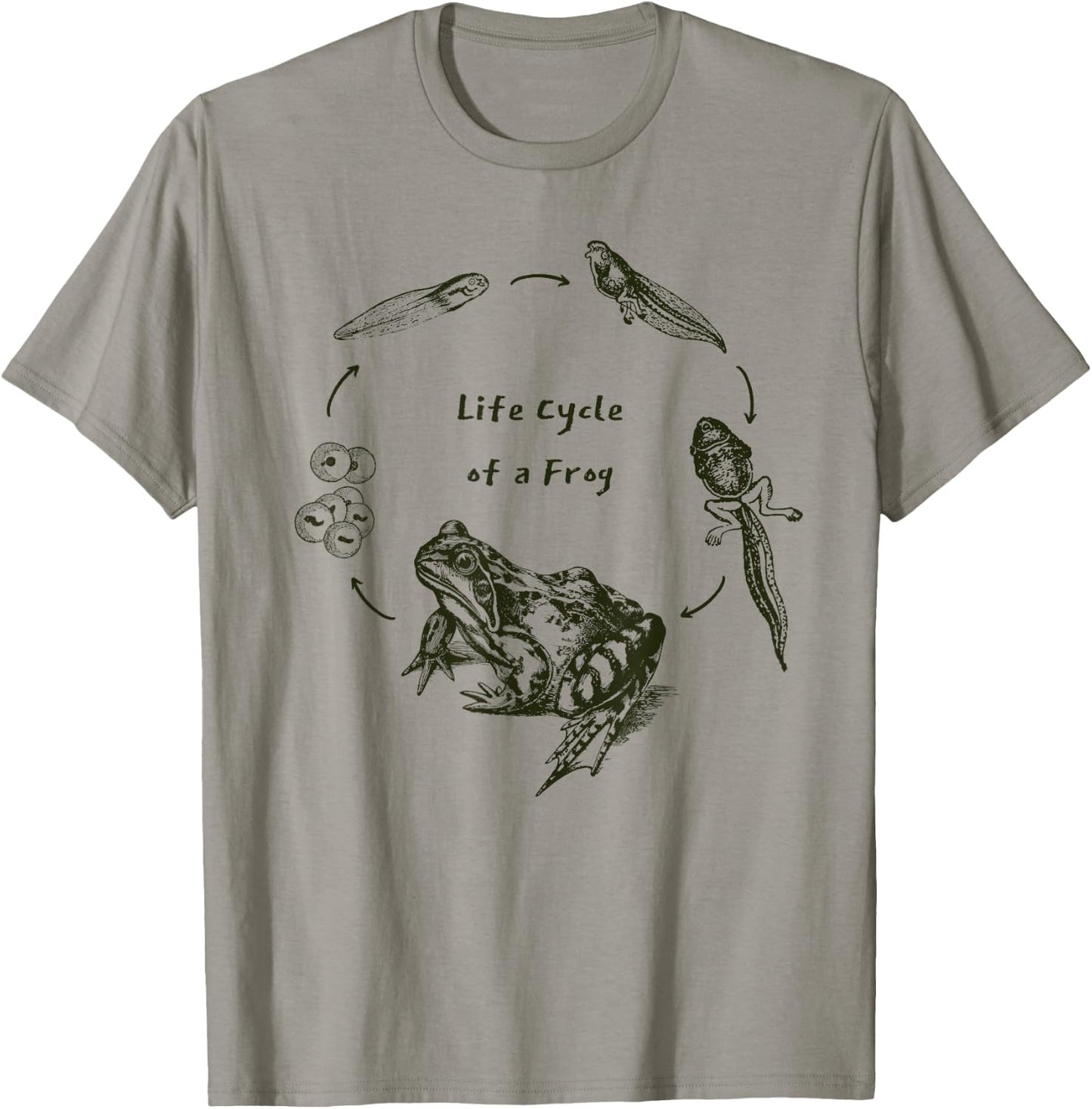 Frog Toad Life Cycle Biology Teacher Vintage Science T-Shirt - T-Shirt | Sand