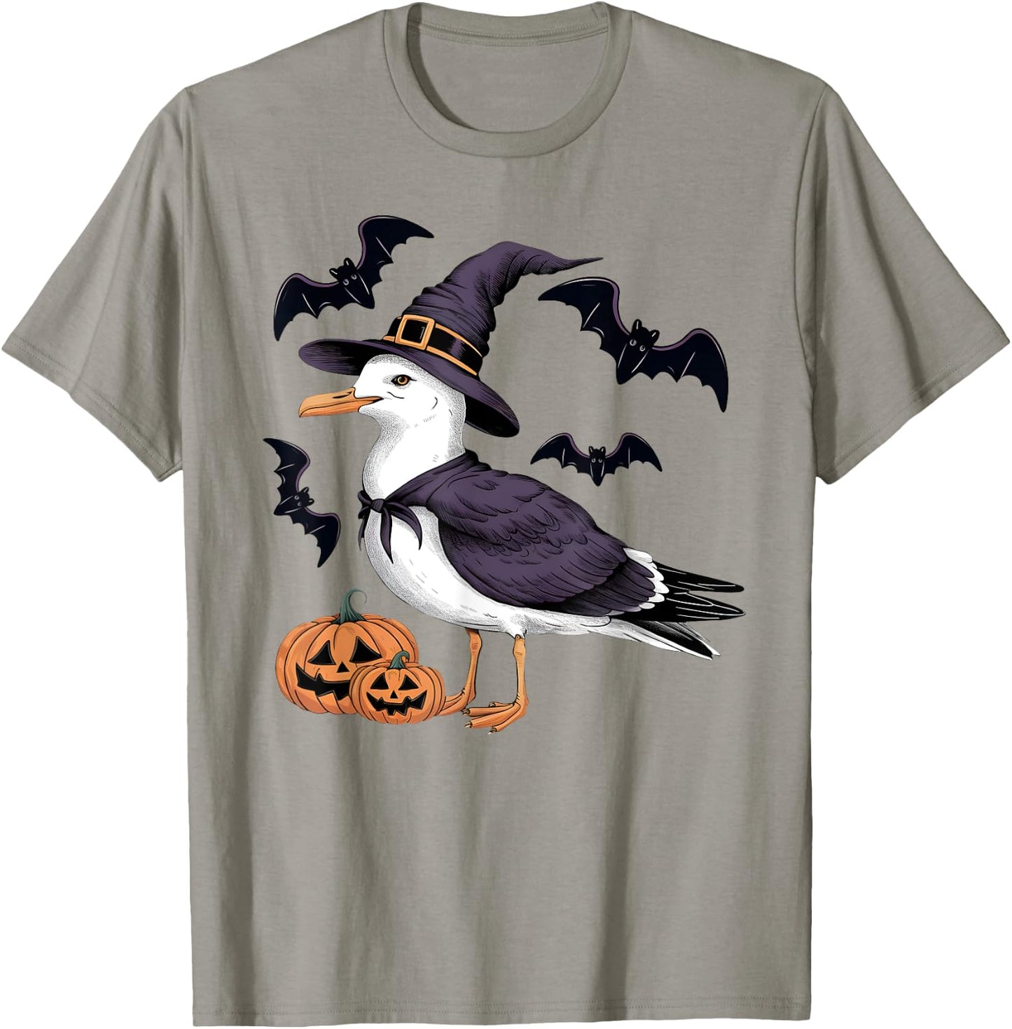 Seagull Bird Halloween Costume Pumpkin Bat Witch T-Shirt - T-Shirt | Sand