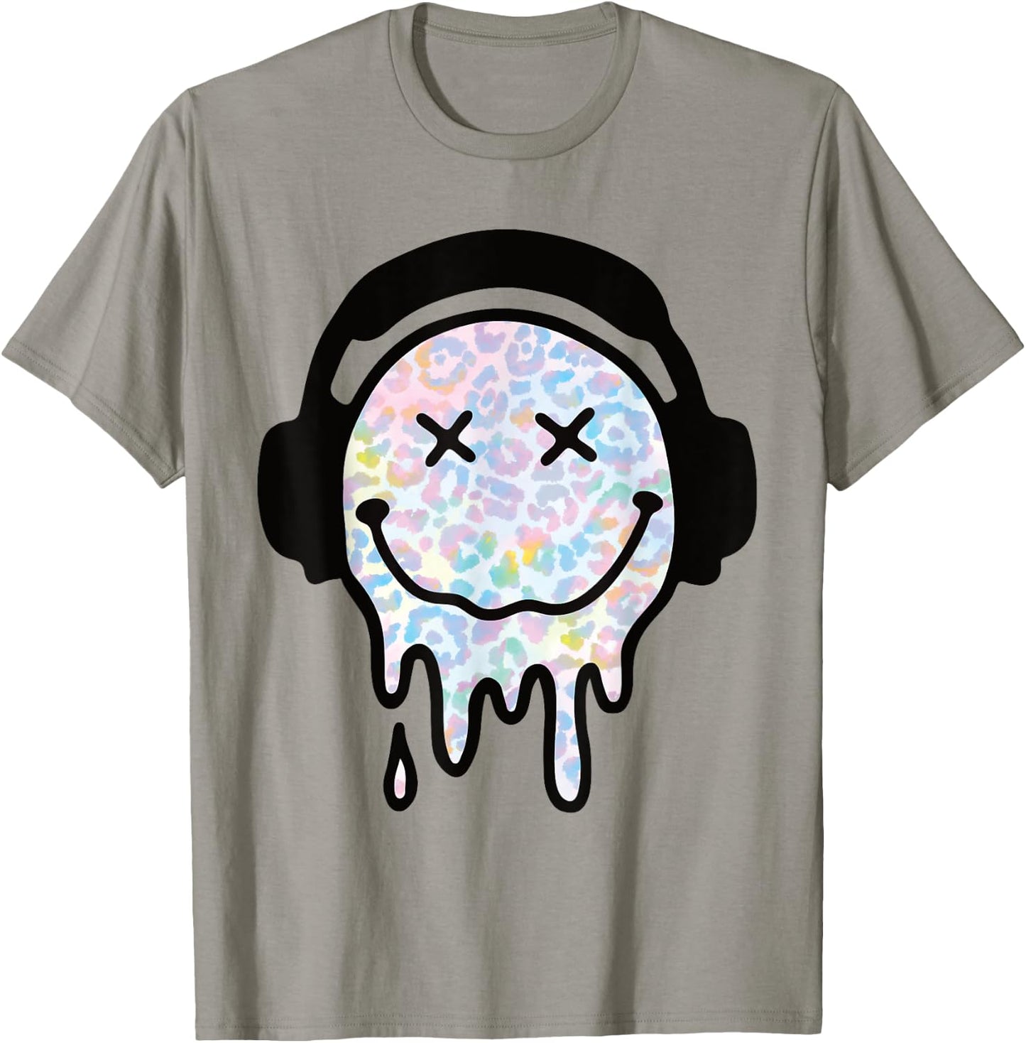 Melting Yellow Smile Funny Smiling Melted Dripping Face Cute T-Shirt - T-Shirt | Sand
