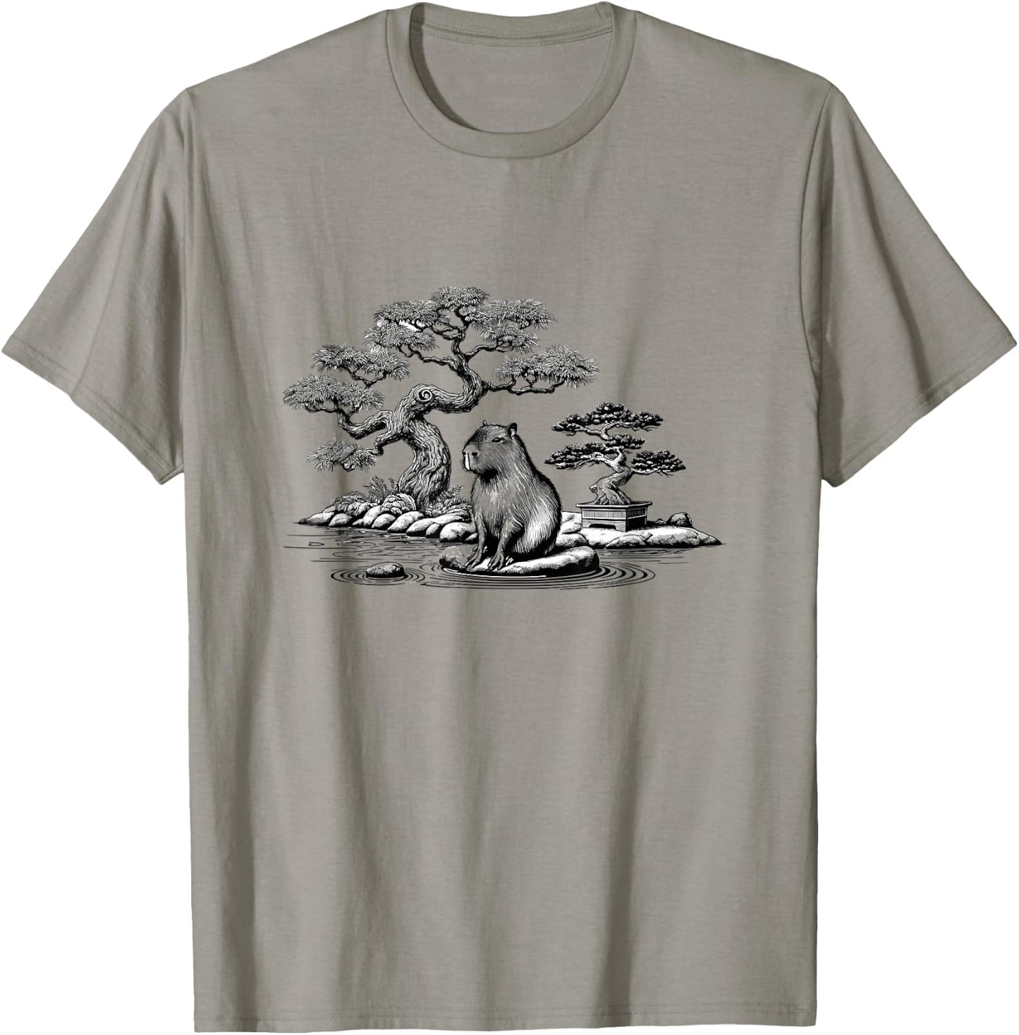 Retro Capybara Japanese Art T-Shirt - T-Shirt | Sand