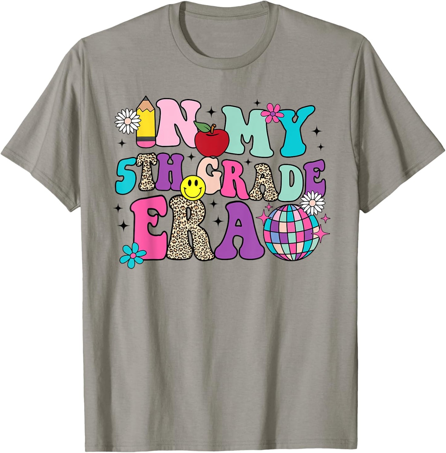 In My 5th Grade Era Back To School Retro Groovy Fifth Grade T-Shirt - T-Shirt | Sand