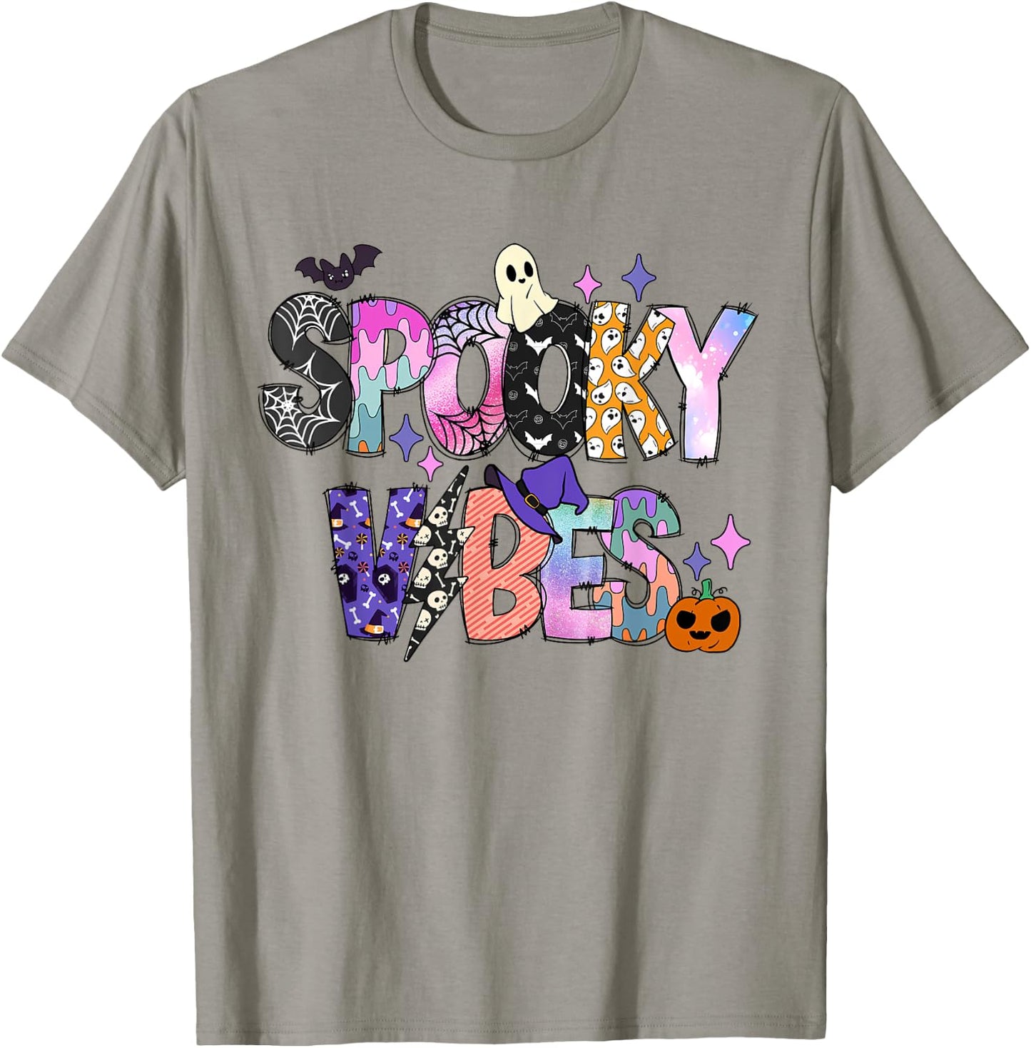 Spooky Vibes Halloween Costume Spooky Season Girl Kid T-Shirt - T-Shirt | Sand