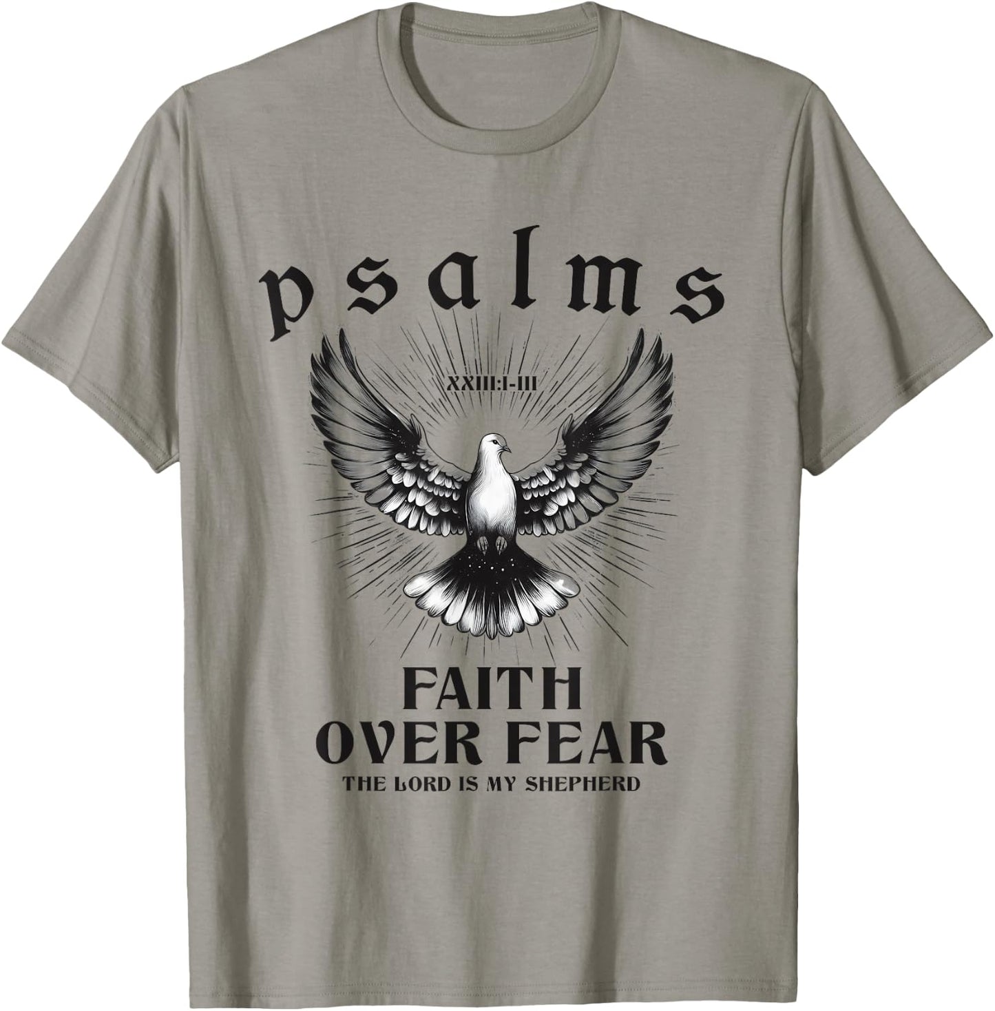 Retro Faith Over Fear Bible Verse Aesthetic Christian Dove T-Shirt - T-Shirt | Sand