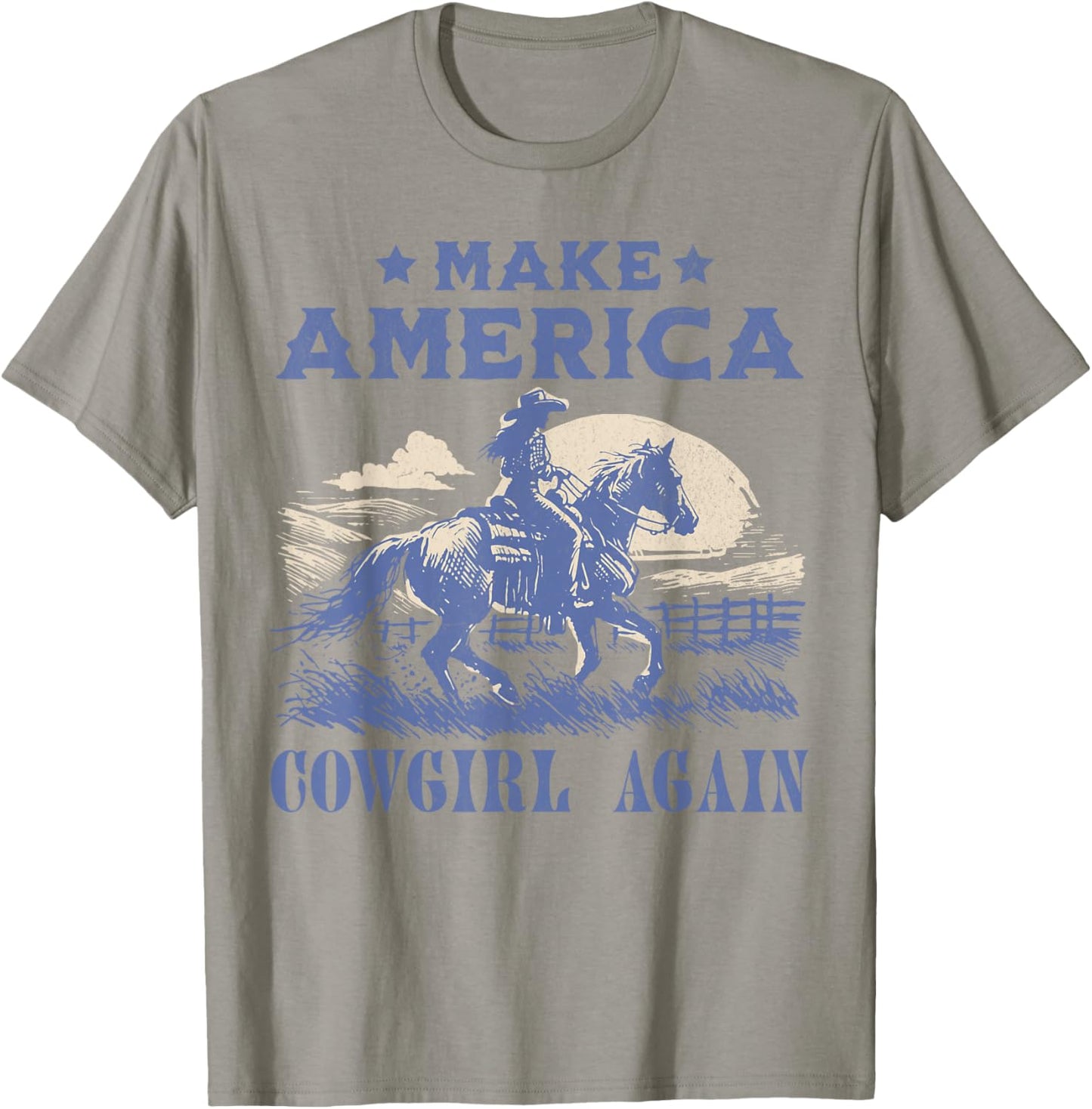 Make America Cowgirl Again Western Rodeo T-Shirt - T-Shirt | Sand