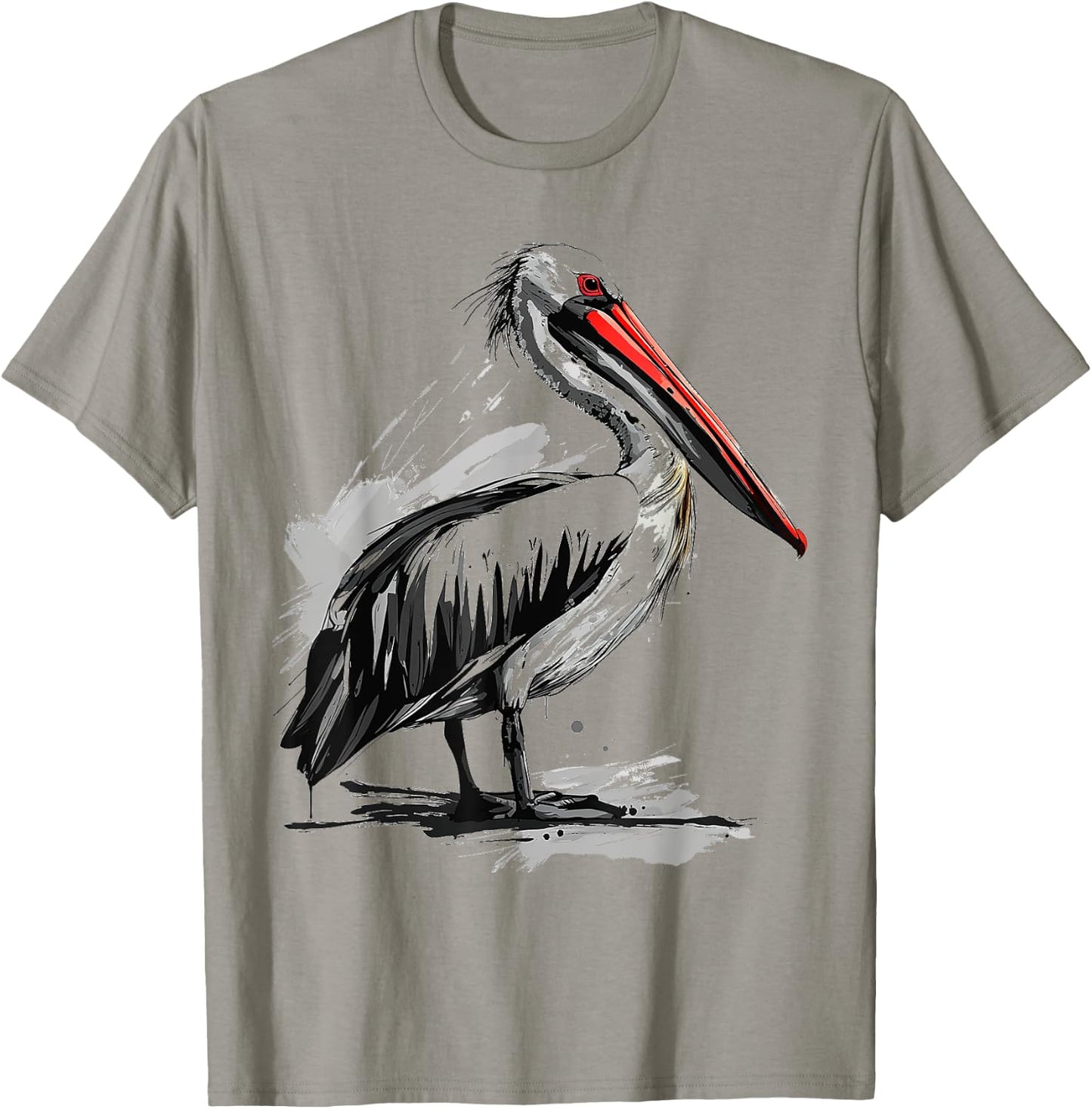 Pelican Animal Print Graphic Drawing Portrait Pelican T-Shirt - T-Shirt | Sand