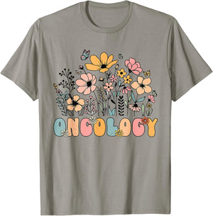 Oncology Nurse OCN Nursing Oncologist Flower Groovy Retro T-Shirt - T-Shirt | Sand