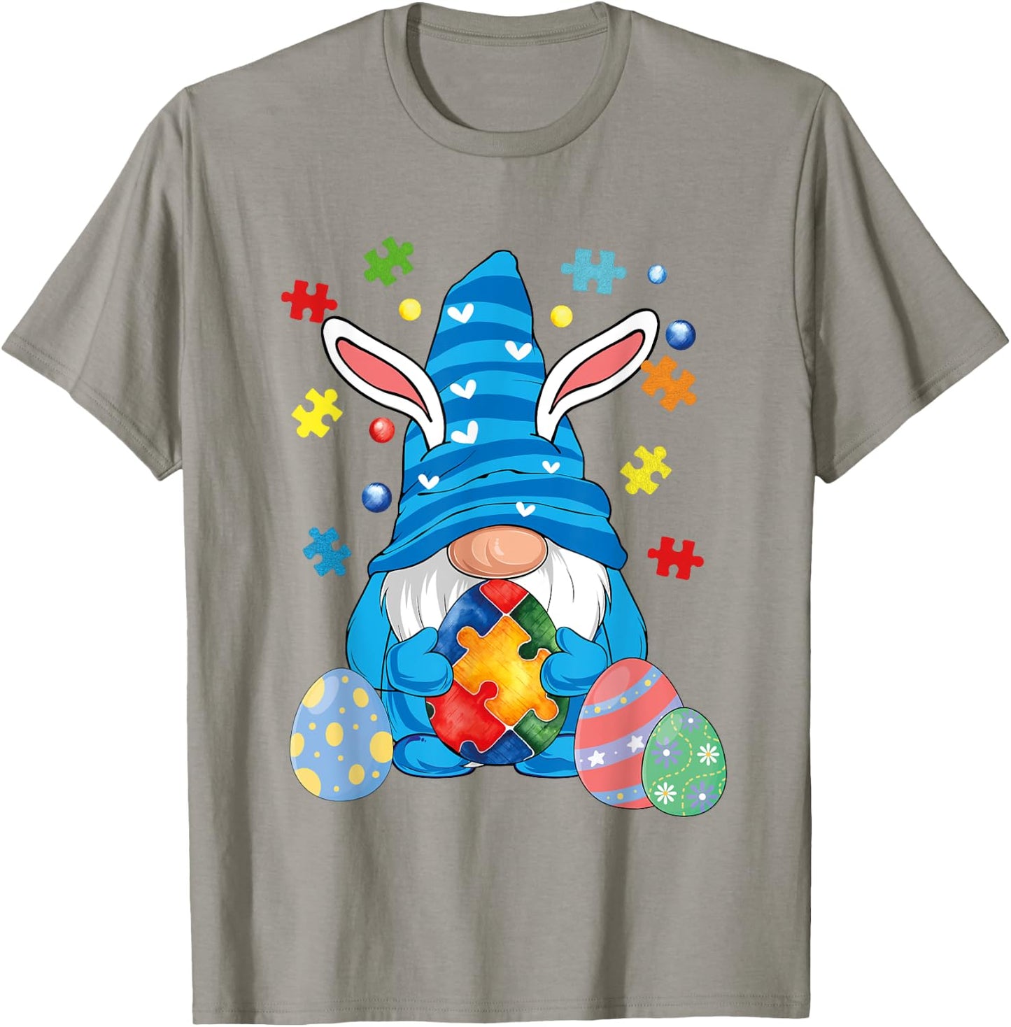 Autism Easter Gnome Autism Awareness Easter Day Gnomes Egg T-Shirt - T-Shirt | Sand