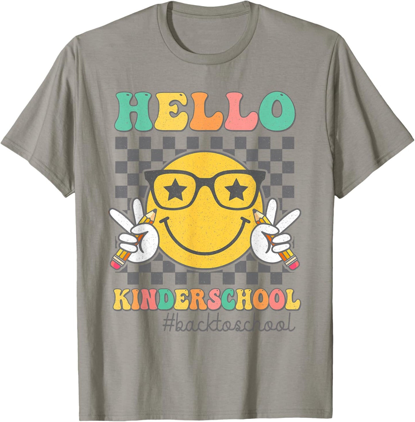 Hello Kindergarten Smile Face First Day Of School Girls Kids T-Shirt - T-Shirt | Sand