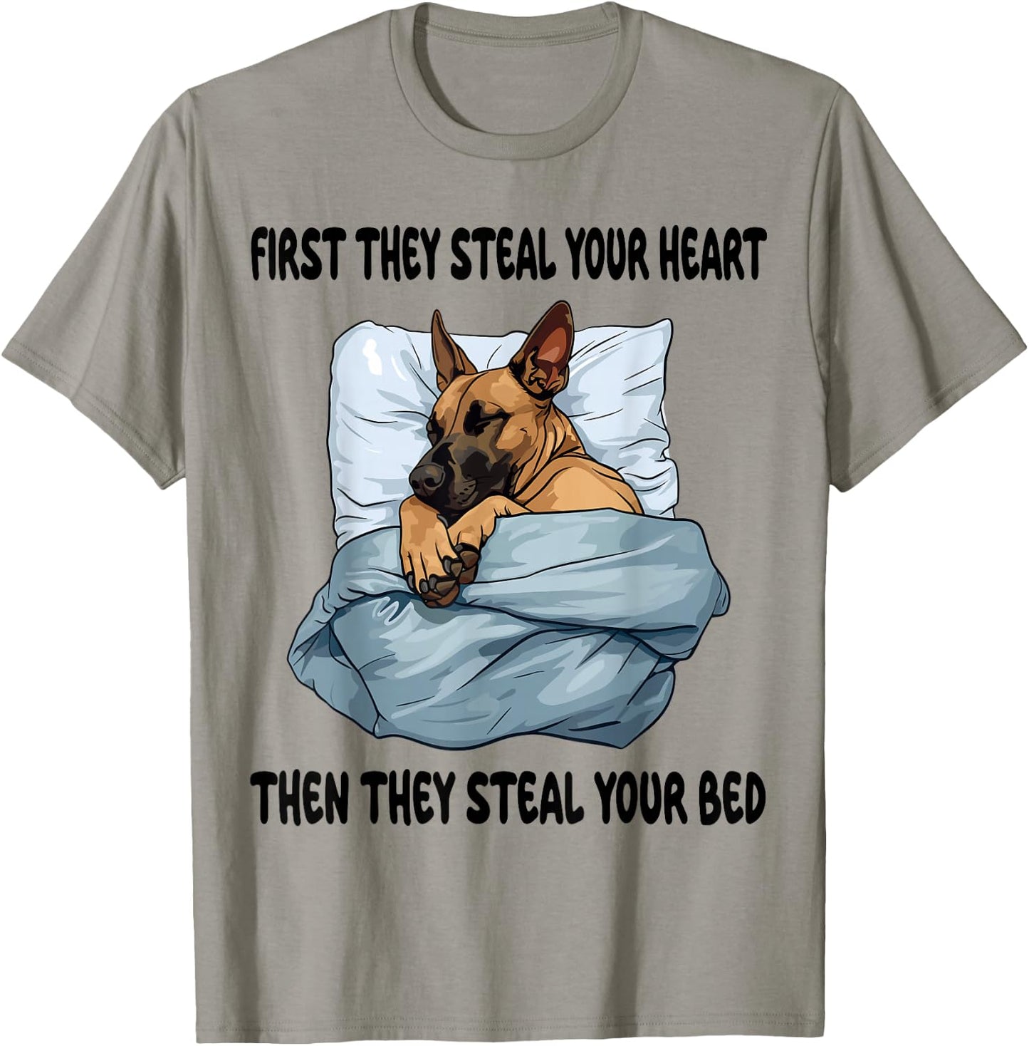 Belgian Malinois Sleeping Pajamas Nightgown T-Shirt - T-Shirt | Sand