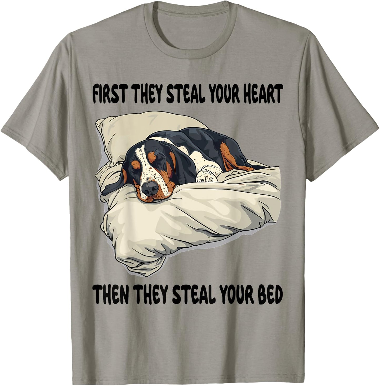 Bluetick Coonhound Sleeping Pajamas Nightgown T-Shirt - T-Shirt | Sand