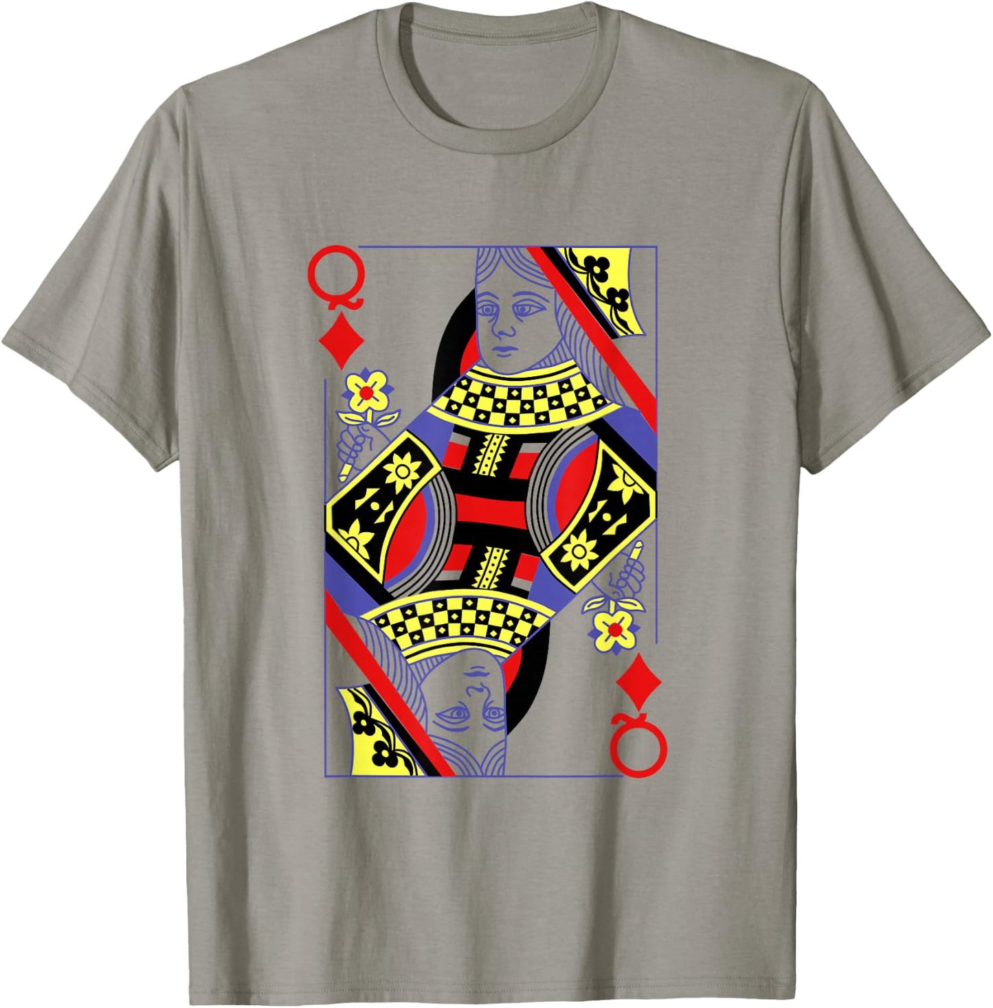 Queen of Diamonds Royal Flush Costume Halloween Poker T-Shirt - T-Shirt | Sand