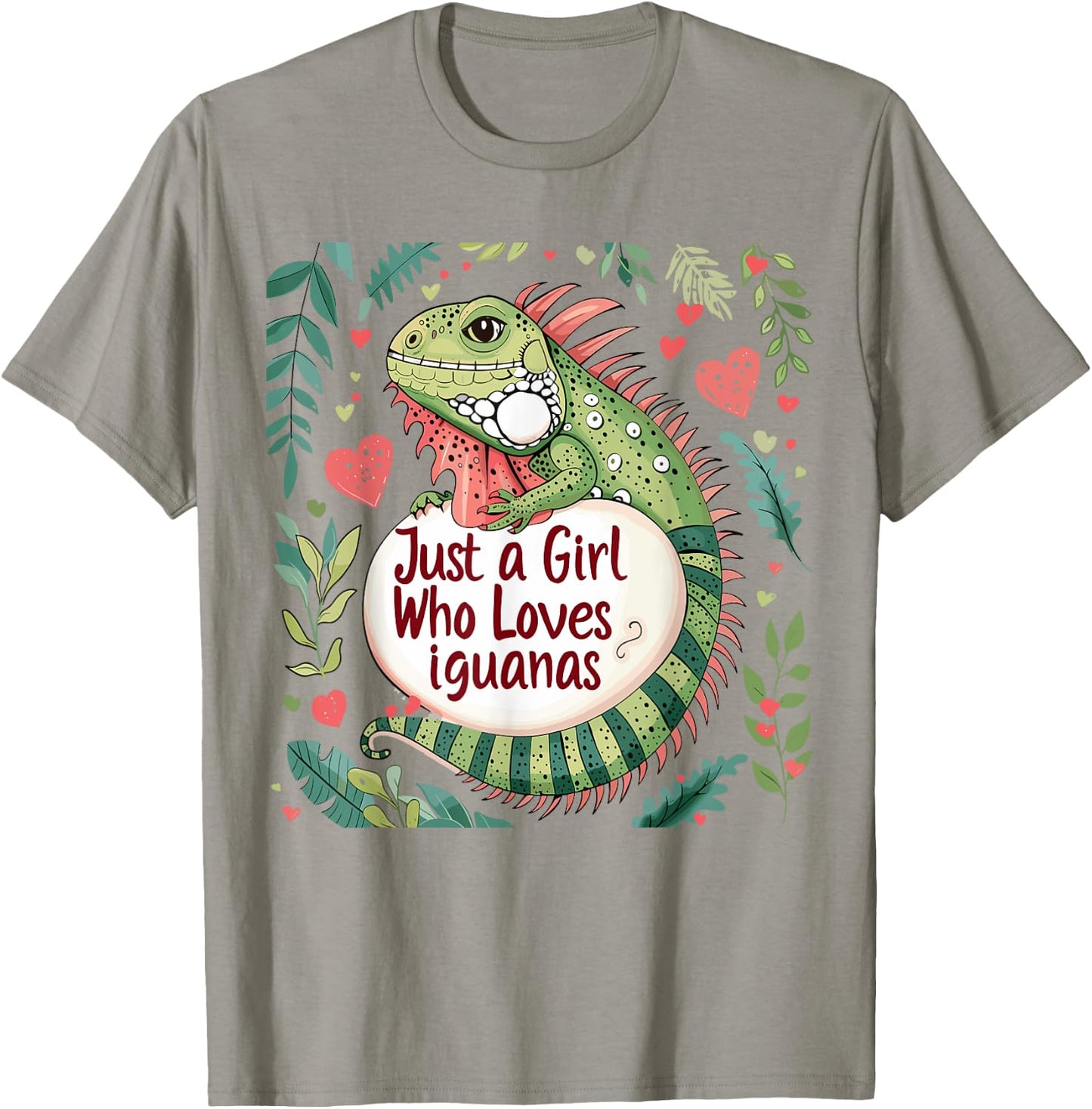 Funny Iguana Lovers Women Gift Just A Girl Who Loves Iguanas T-Shirt - T-Shirt | Sand