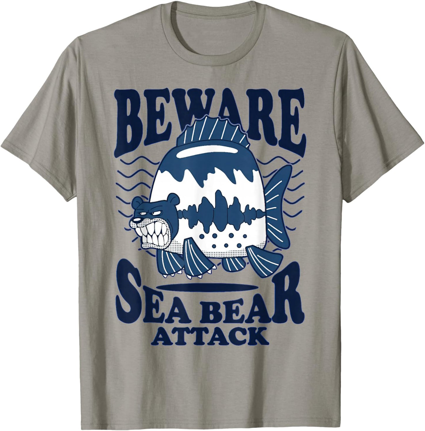 Beware Sea Bear Attack T-Shirt - T-Shirt | Sand