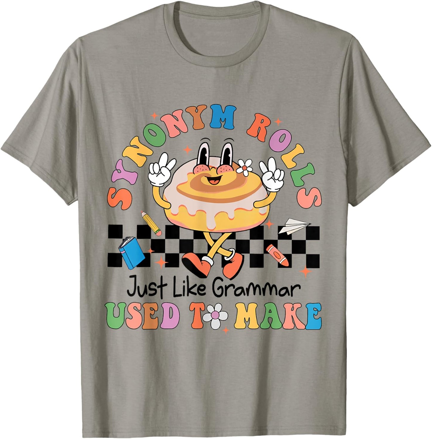 Synonym Rolls Teacher Teacher Funny Grammar Punctuation Women Kids T-Shirt - T-Shirt | Sand