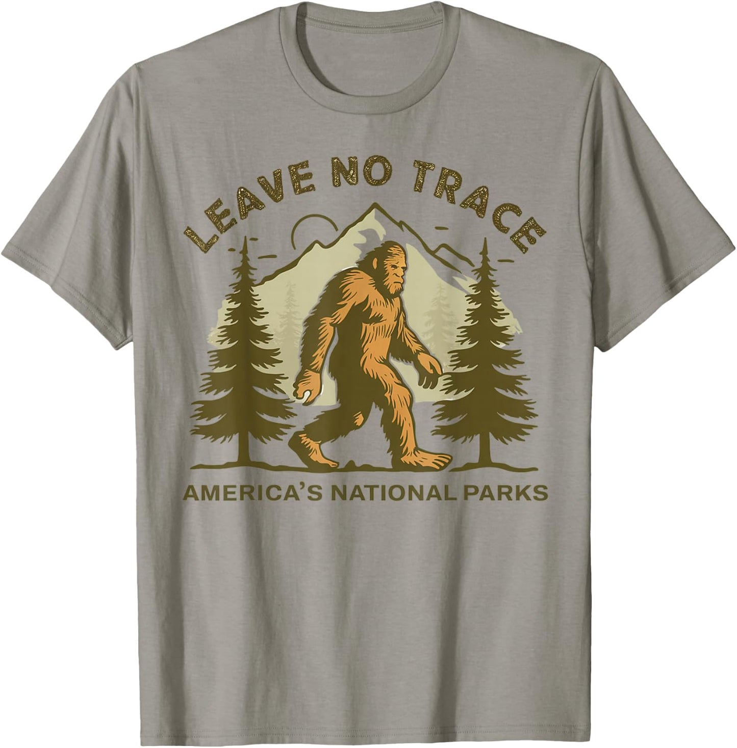 Leave No Trace America National Parks Shirt Funny Big Foot T-Shirt - T-Shirt | Sand