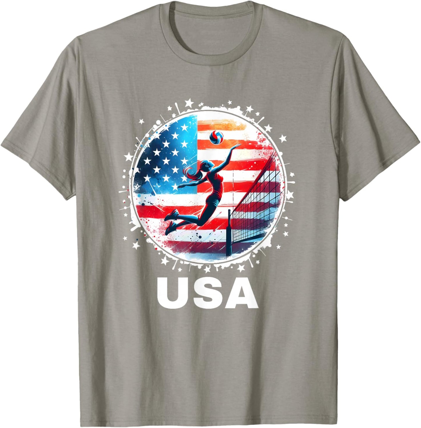 USA Women United States American Flag Volleyball USA Team T-Shirt - T-Shirt | Sand