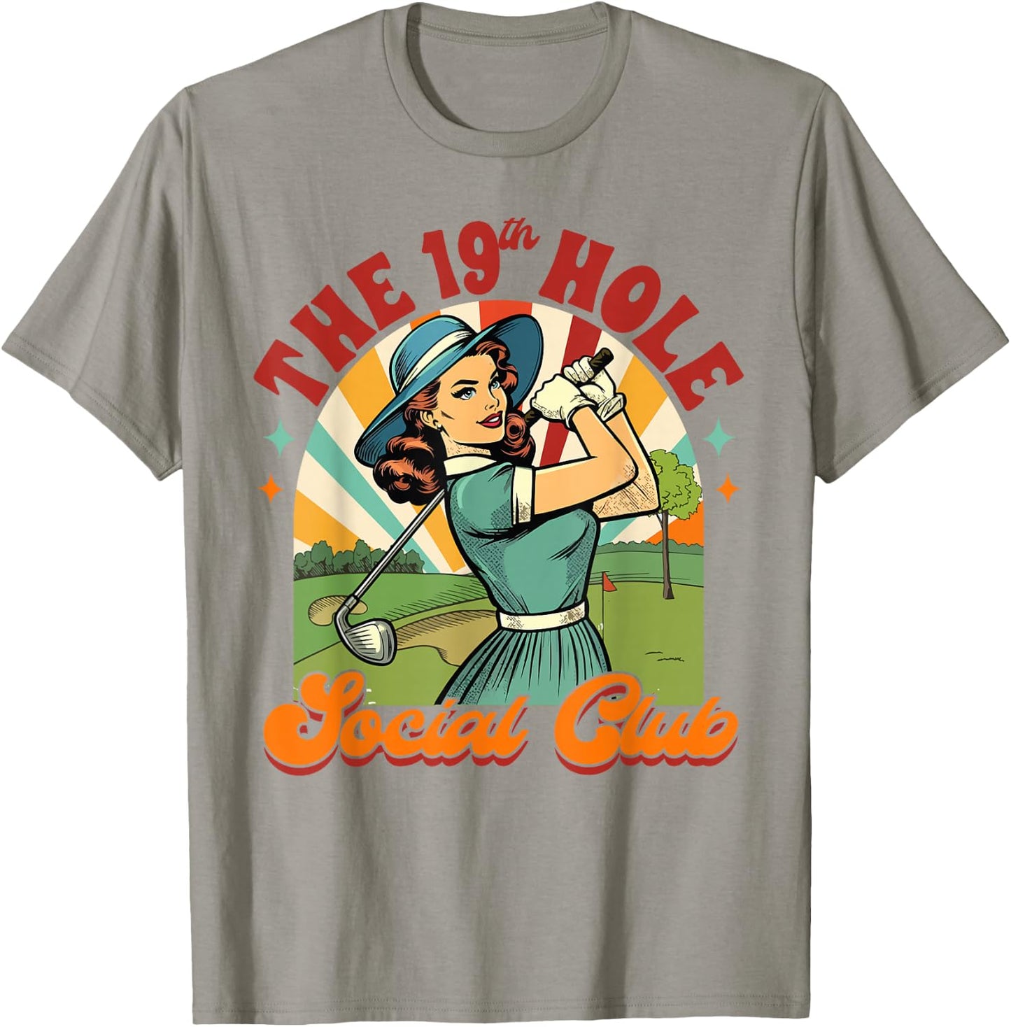 Golf Player Golfer Golf Club The 19th Hole Social Club T-Shirt - T-Shirt | Sand