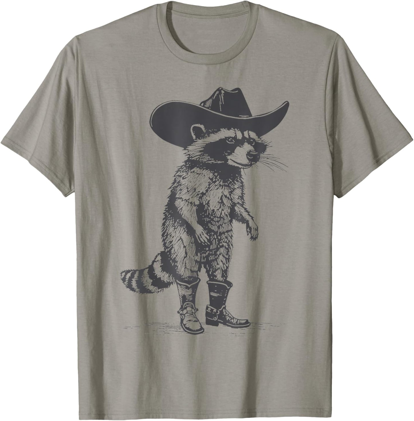 Vintage Western Country Raccoon Cowboy Cowgirl Trash Panda T-Shirt - T-Shirt | Sand