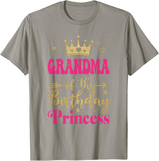 Grandma Of The Birthday For Girl 1St Birthday Princess Girl T-Shirt - T-Shirt | Sand