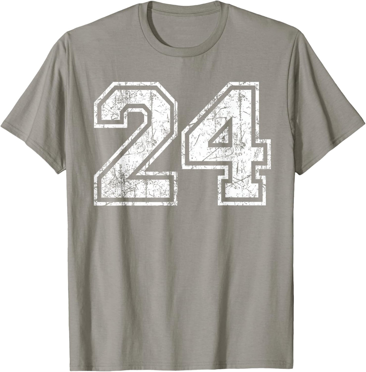 Basketball Player Jersey Number 24 Vintage Distressed Gift T-Shirt - T-Shirt | Sand