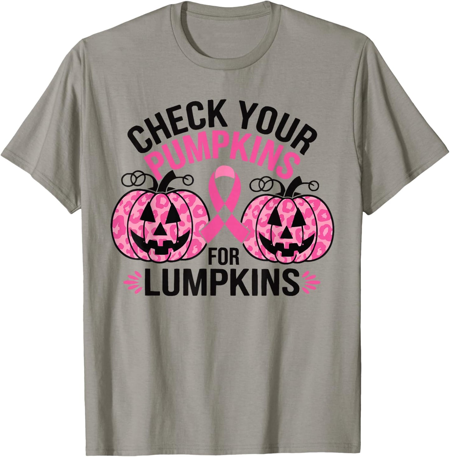 Check Your Pumpkins Breast Cancer Awareness For Halloween T-Shirt - T-Shirt | Sand