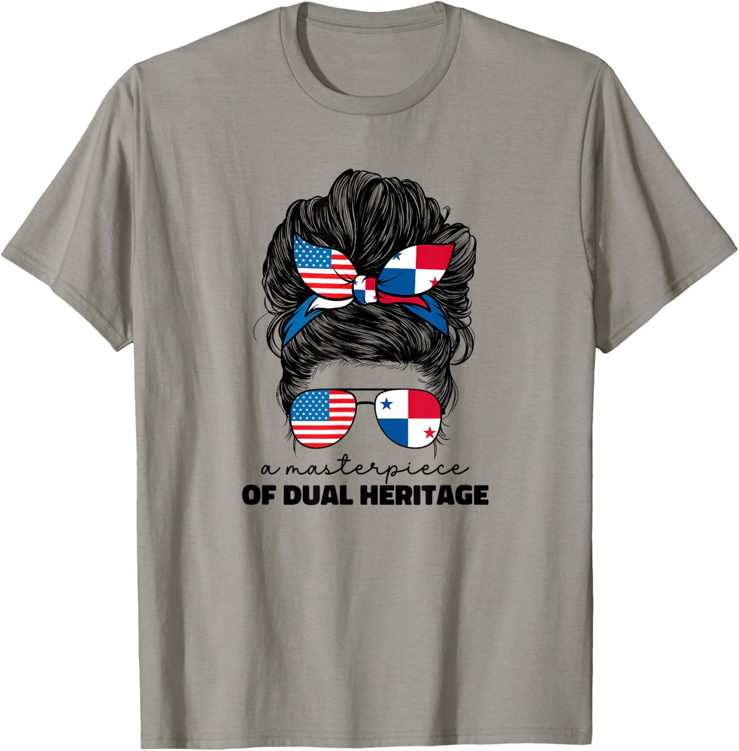 Half American And Panamanian Panama Usa Flag Girl Women T-Shirt - T-Shirt | Sand