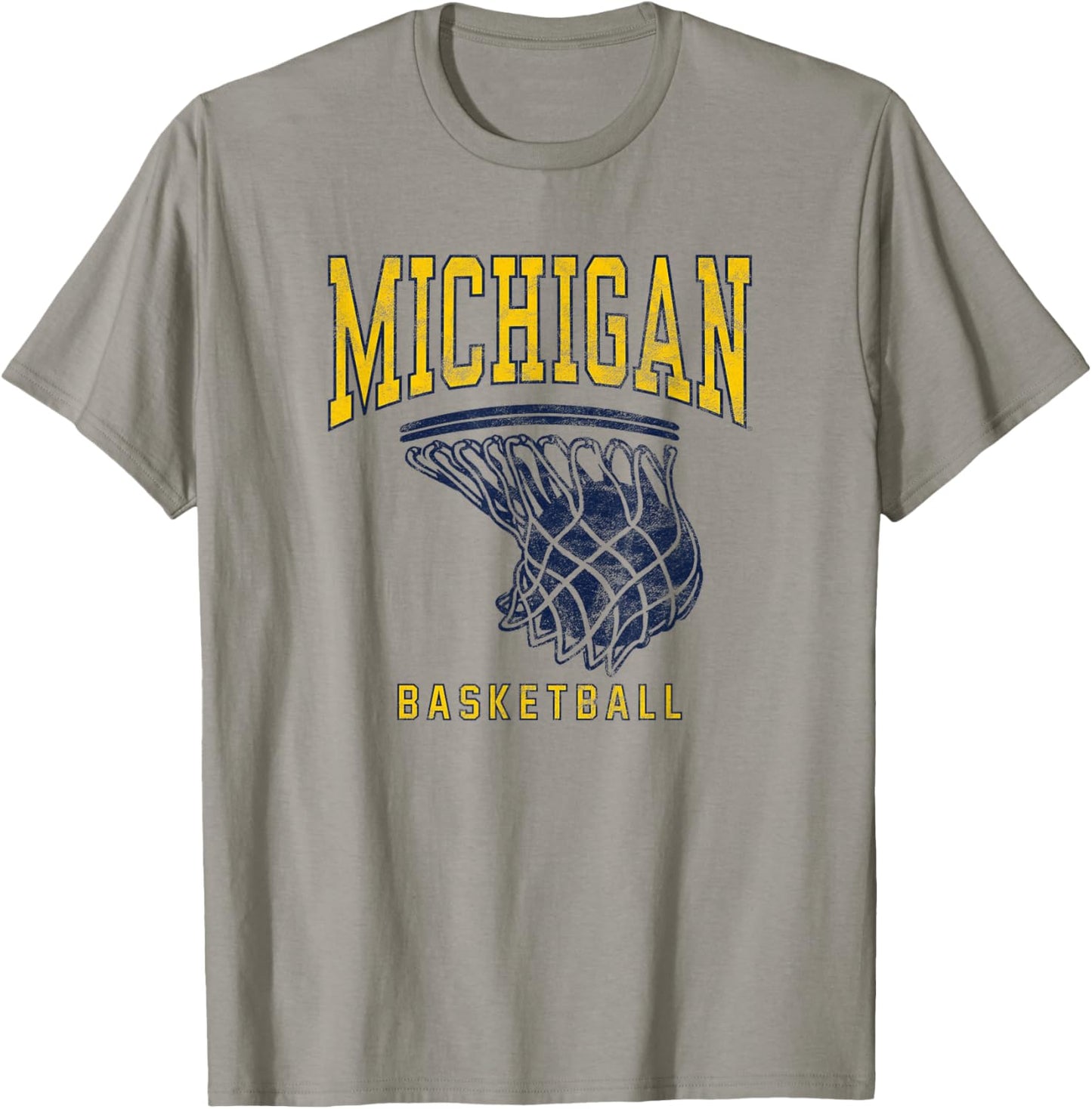 University of Michigan Wolverines U of M Basketball Hoop T-Shirt - T-Shirt | Sand