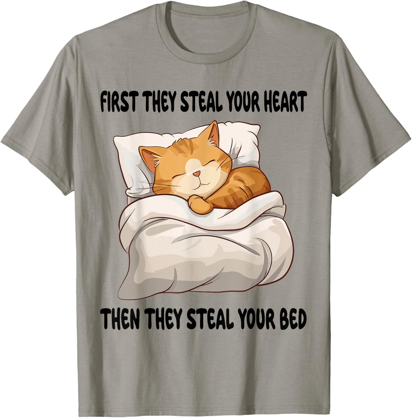 Cat Kitten Sleeping Pajamas Nightgown Men Women Girls Kids T-Shirt - T-Shirt | Sand